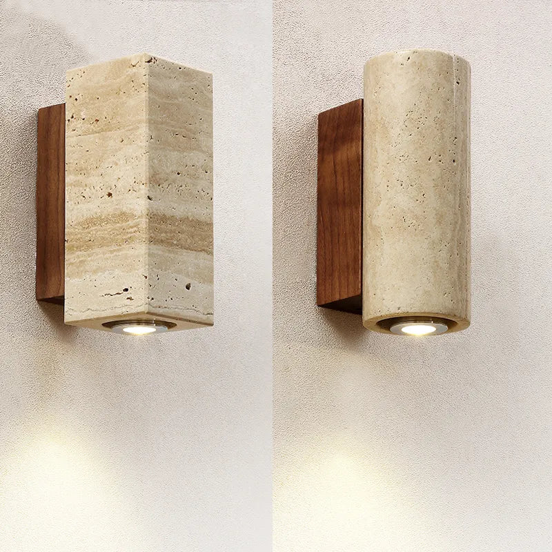Travertin | Naturstein LED Wandleuchte Modern