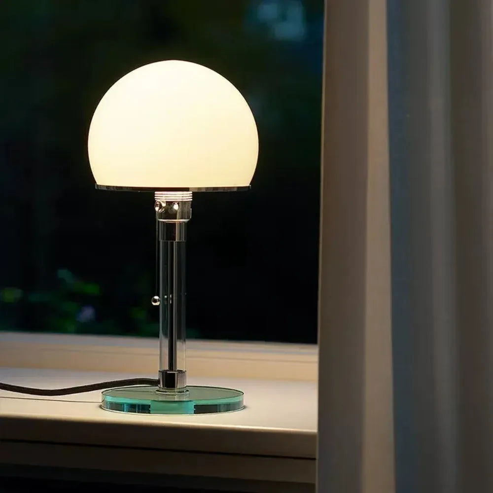 Orvella | Glas Tischlampe mit Opalglas-Schirm
