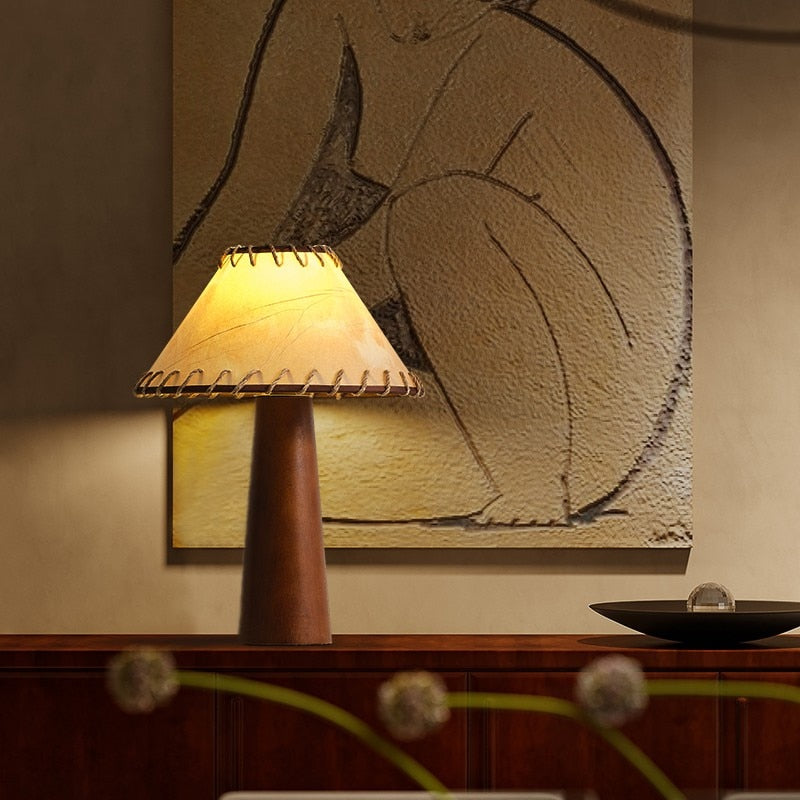 ZenWood | LED Tischlampe Holz Wabi-Sabi Japanisch Rustikal