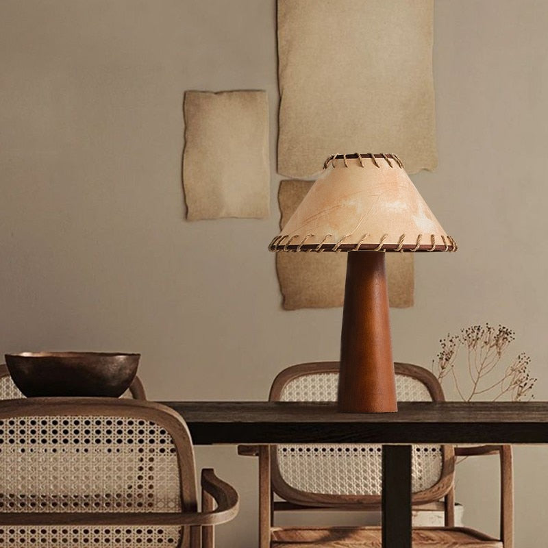 ZenWood | LED Tischlampe Holz Wabi-Sabi Japanisch Rustikal