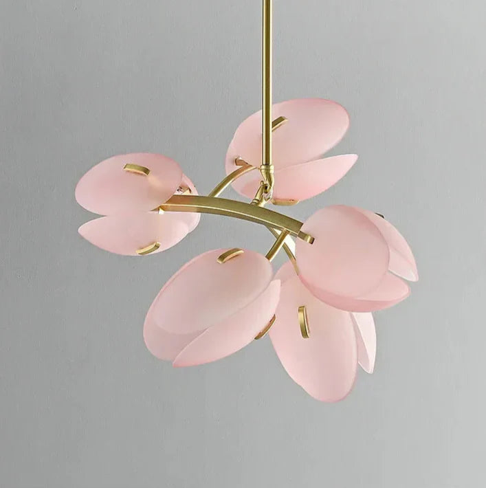 Nordlicht | Rosa Glas Tulpen Deckenlampe
