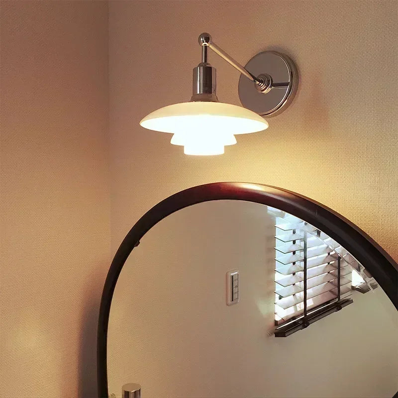 Norvia – Retro LED Wandlampe mit Glasschirm
