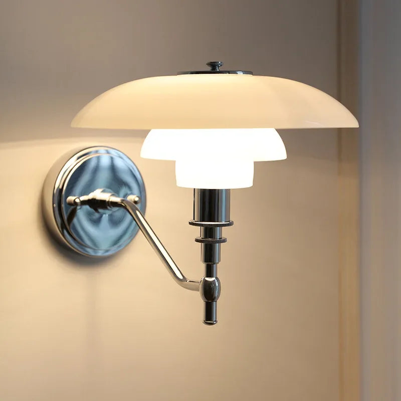 Norvia – Retro LED Wandlampe mit Glasschirm