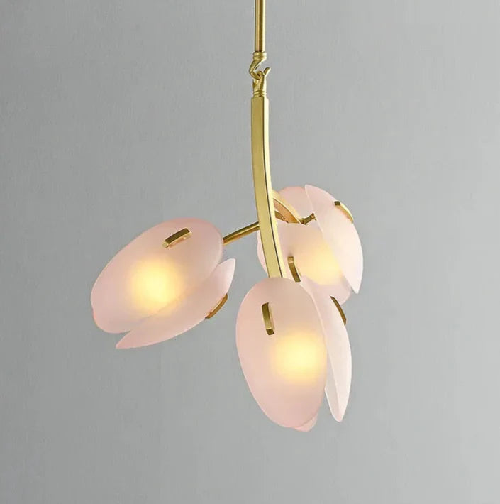 Nordlicht | Rosa Glas Tulpen Deckenlampe