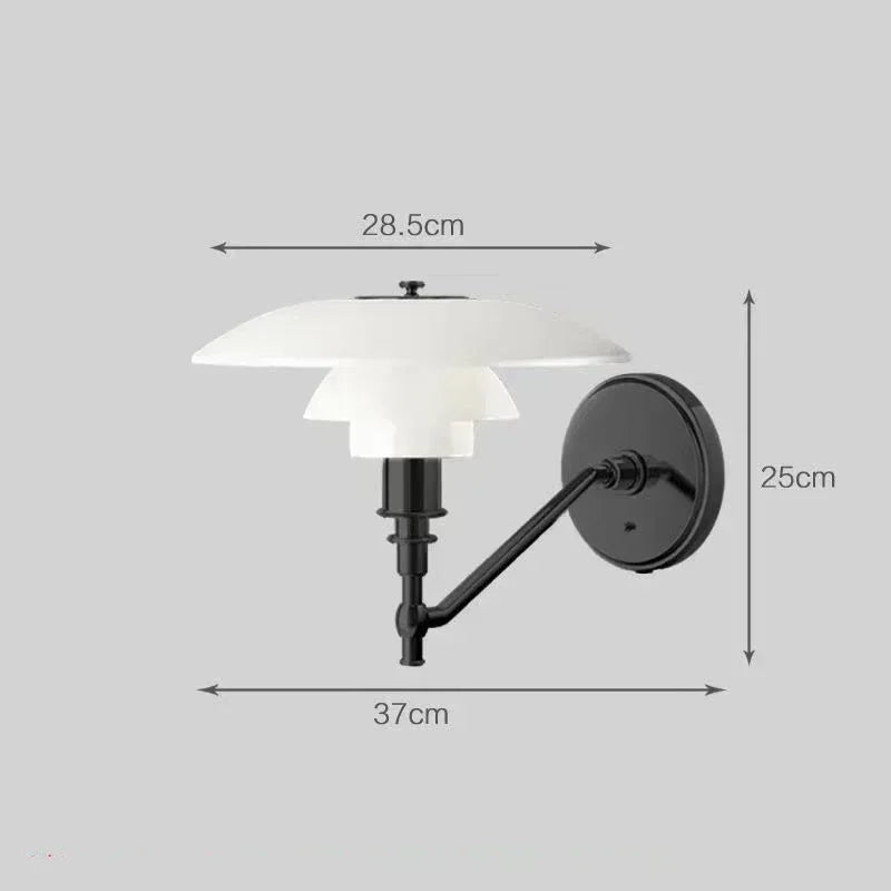 Norvia – Retro LED Wandlampe mit Glasschirm