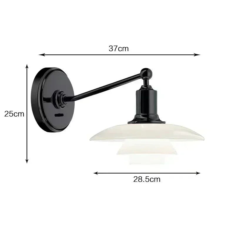 Norvia – Retro LED Wandlampe mit Glasschirm