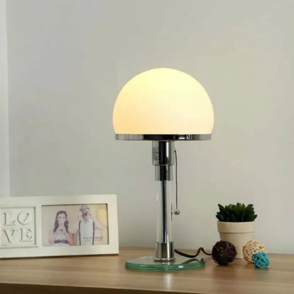 Orvella | Glas Tischlampe mit Opalglas-Schirm