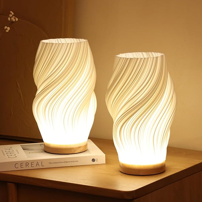 Serene Wavecrest | Wellenförmige Design-Tischlampe