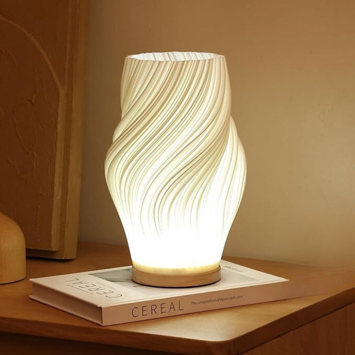 Serene Wavecrest | Wellenförmige Design-Tischlampe