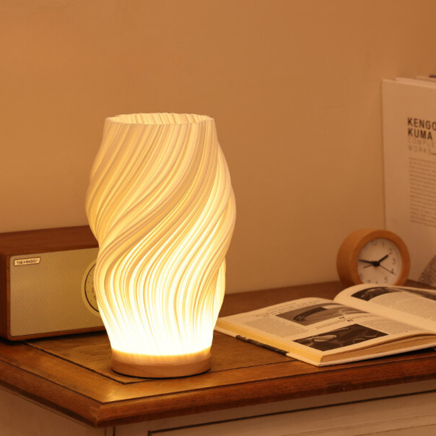 Serene Wavecrest | Wellenförmige Design-Tischlampe