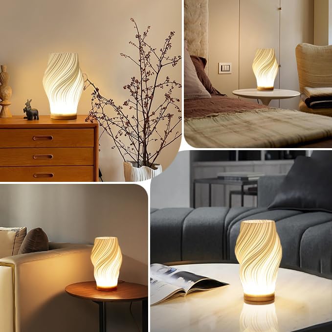Serene Wavecrest | Wellenförmige Design-Tischlampe