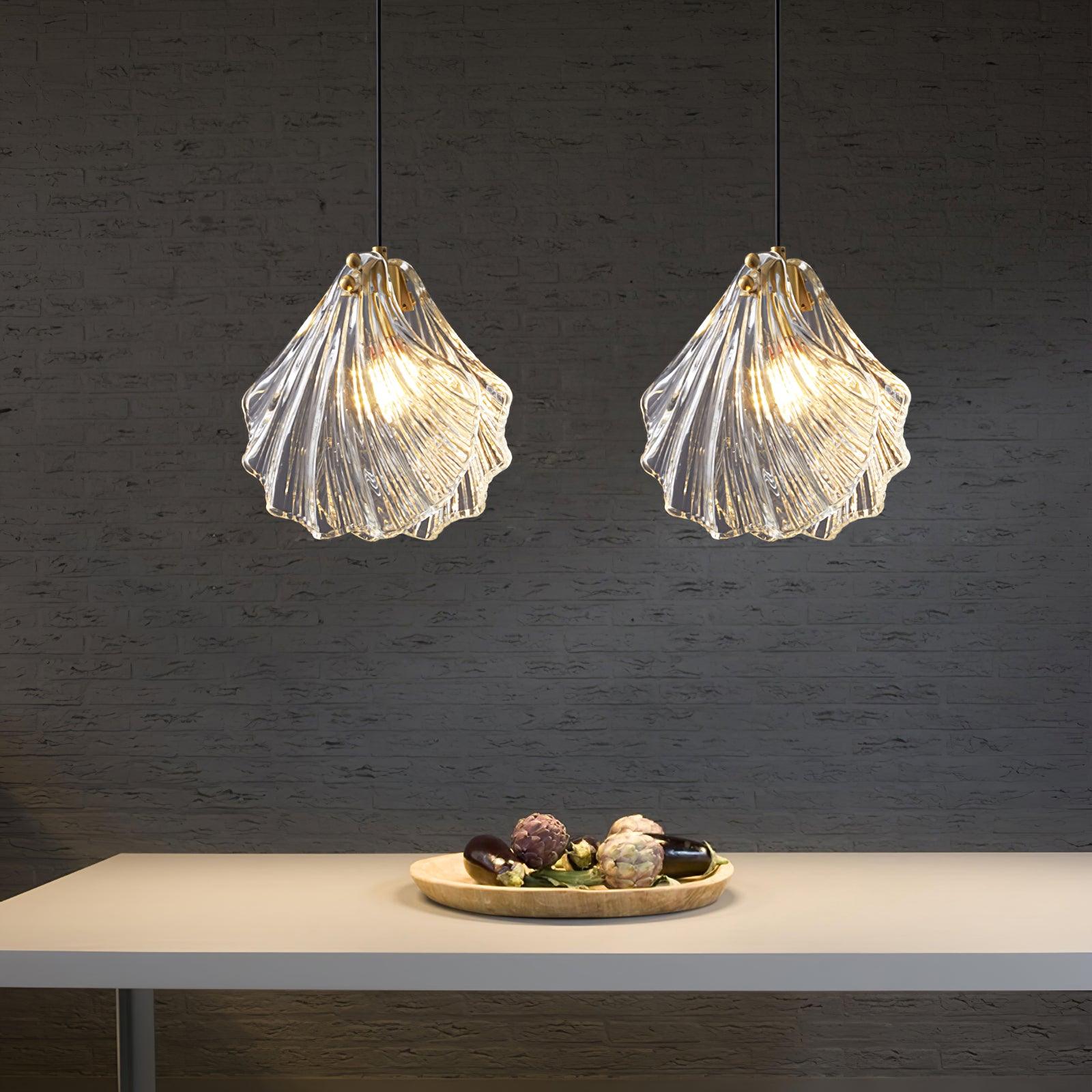 Coralia | Glas Pendelleuchte in Muschelform