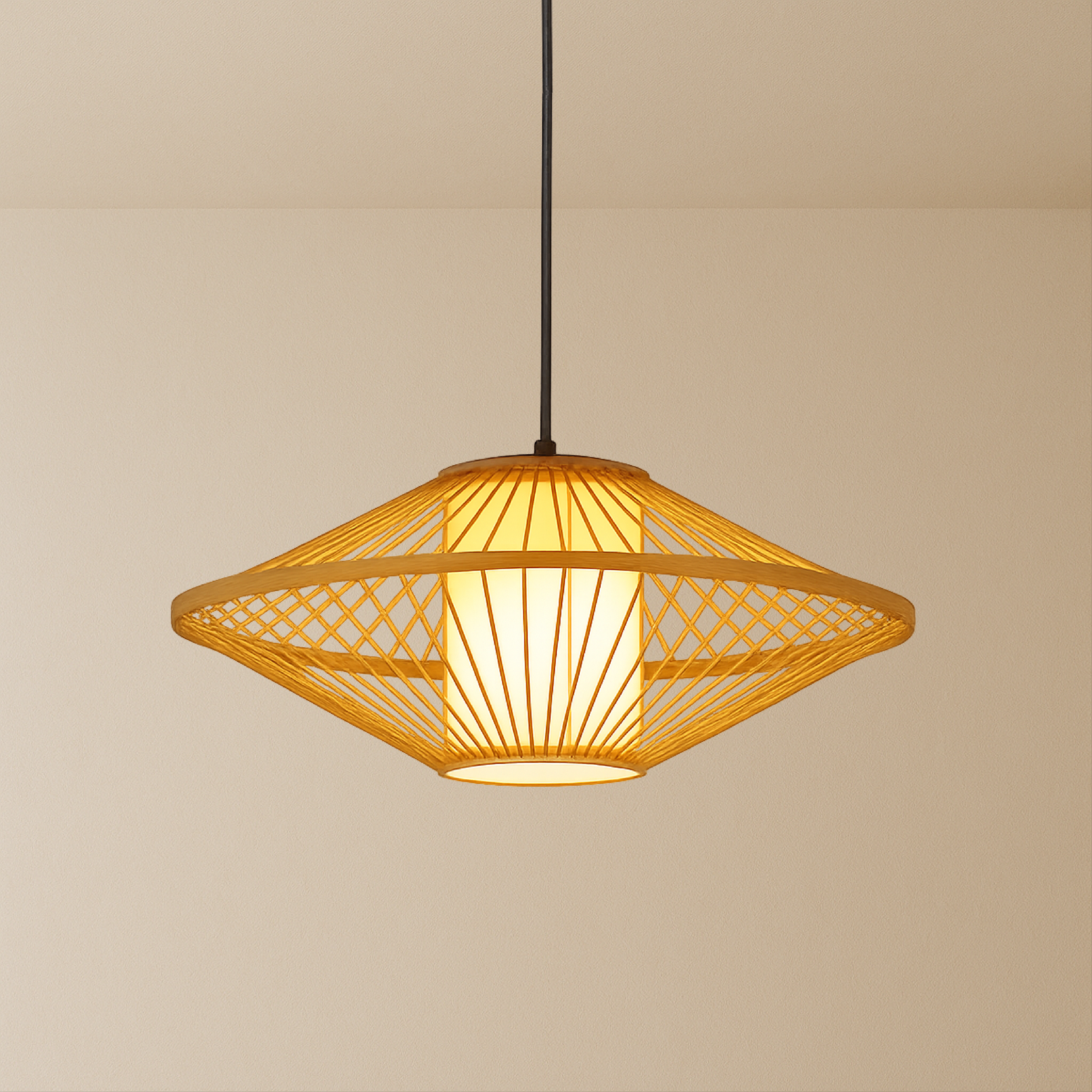 Zeyora | Pendelleuchte in gewebtem geometrischem