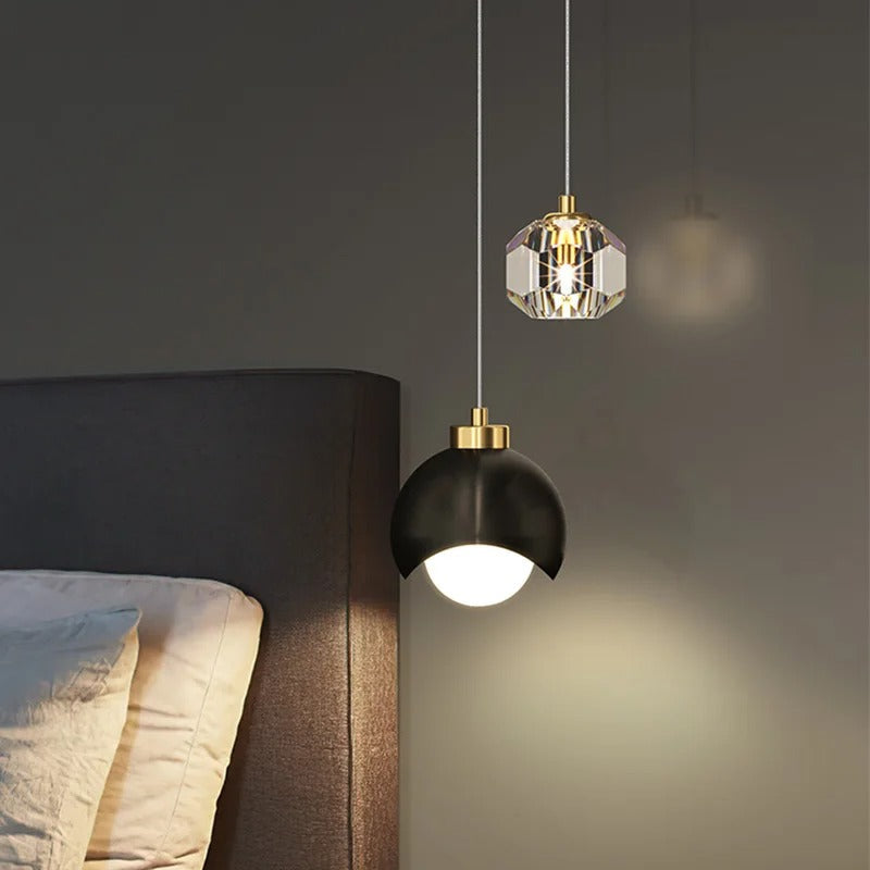 Ceyra | Pendelleuchte im Kristall-Halbkugel-Design