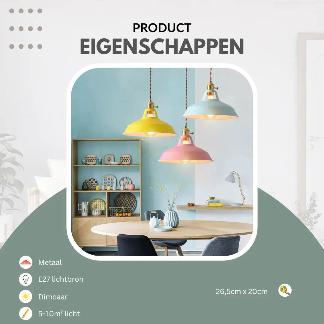 Vivira | Pendelleuchte im Retro-Pastell-Design