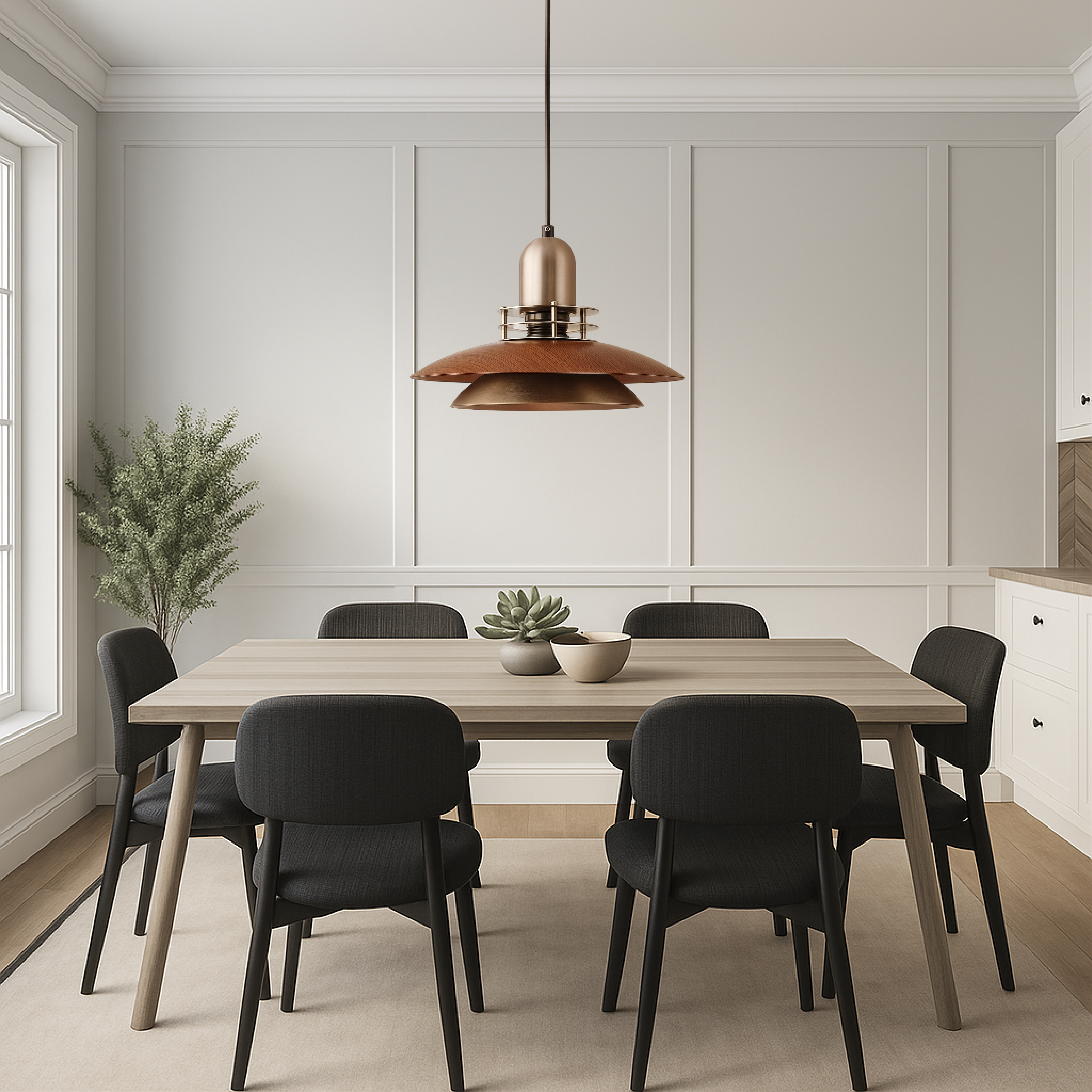 Tavaro | Pendelleuchte mit Holz-Design