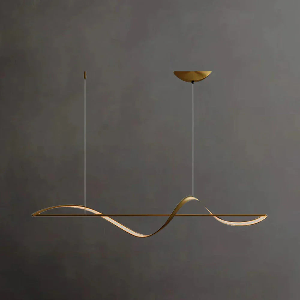 Aurevia | Wellenförmige LED Pendelleuchte in Gold