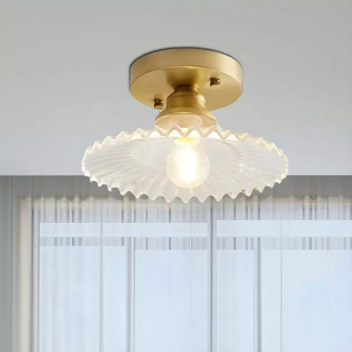 Clyvara | Glas Deckenleuchte mit Faltendesign