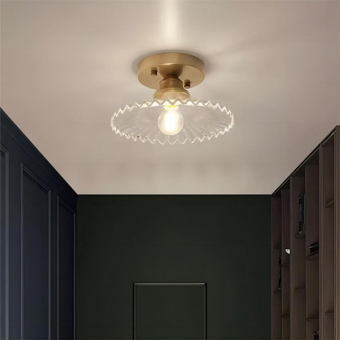 Clyvara | Glas Deckenleuchte mit Faltendesign