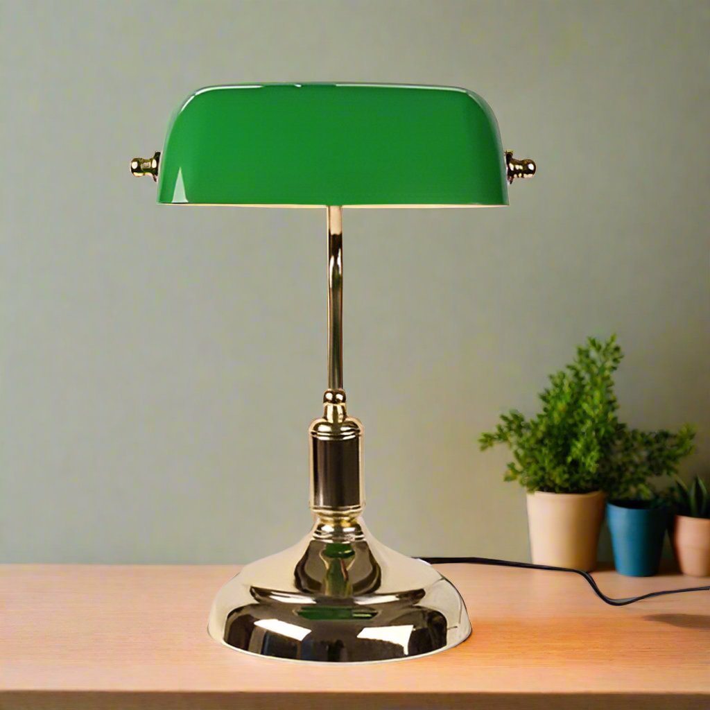 Aurelen | Schreibtischlampe im Retro-Messing-Design